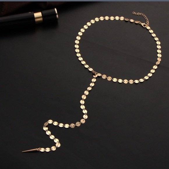 🎀 Awesome minimalist Boho coin lariat long choker necklace ⭐️ - Picture 5 of 5